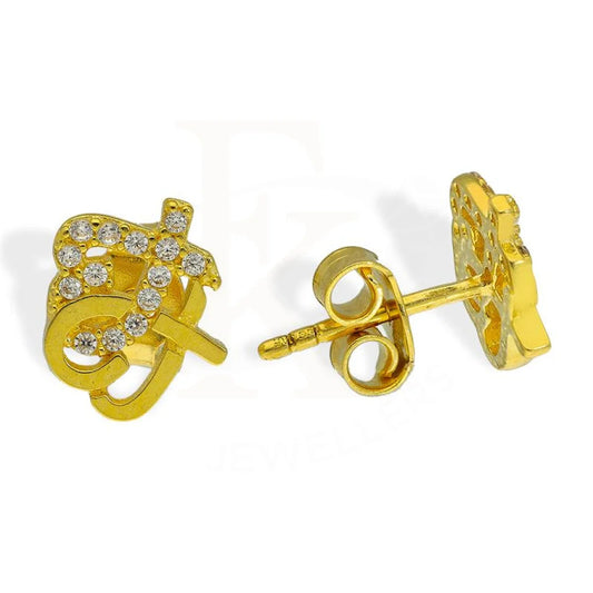 Gold Knot Stud Earrings 18Kt - Fkjern18K2640