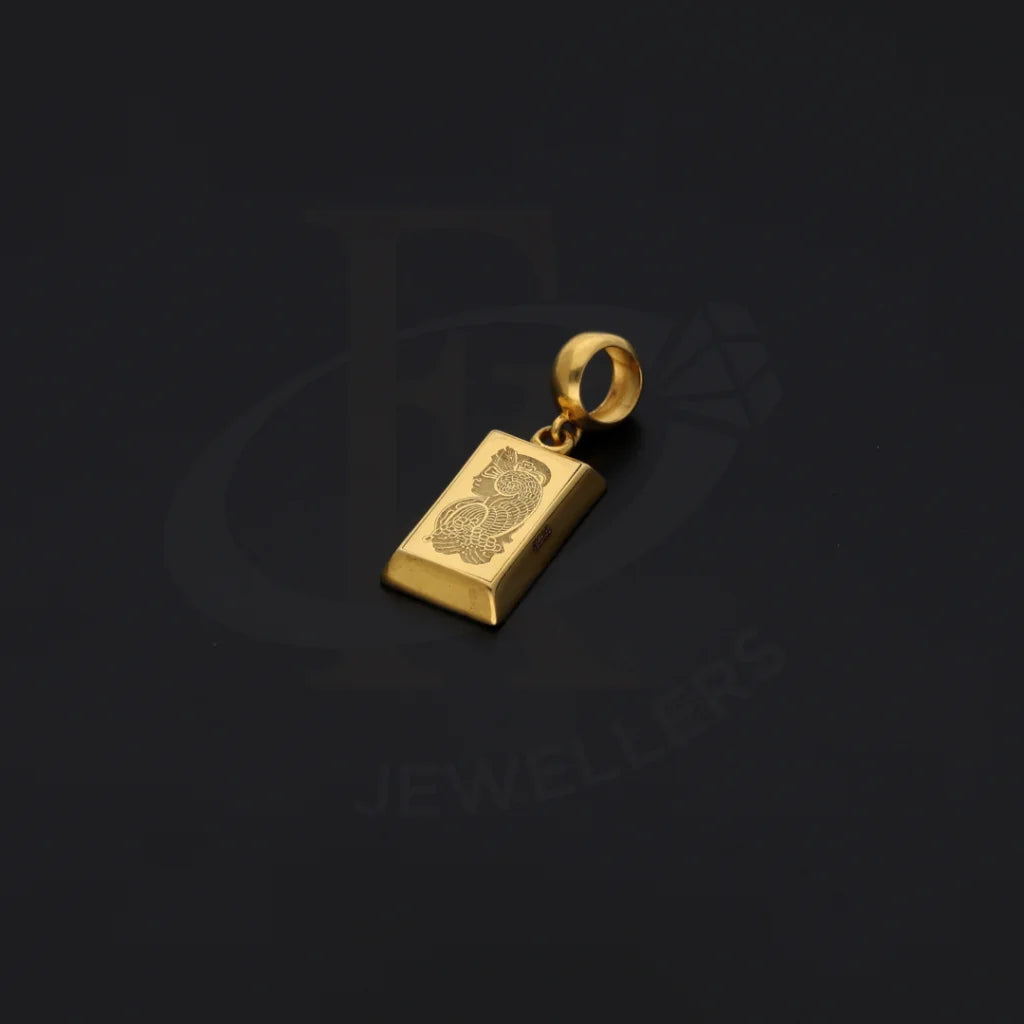 Gold Lady Fortuna Bar Shaped Pendant 21Kt - Fkjpnd21Km8037 Pendants