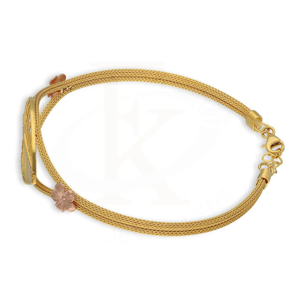 Dual Tone Gold Leaf Shaped Bracelet 22Kt - Fkjbrl22K5038 Bracelets