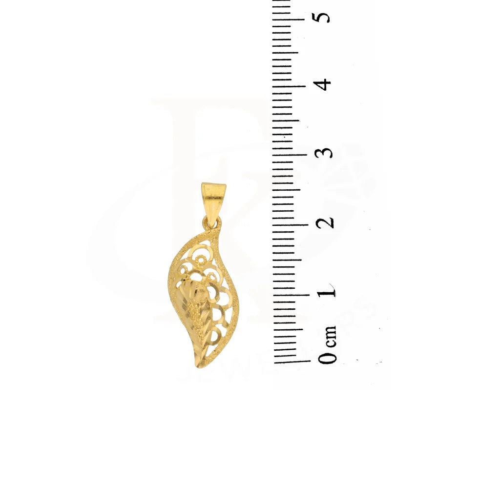 Gold Leaf Shaped Pendant 22Kt - Fkjpnd22K3035 Pendants