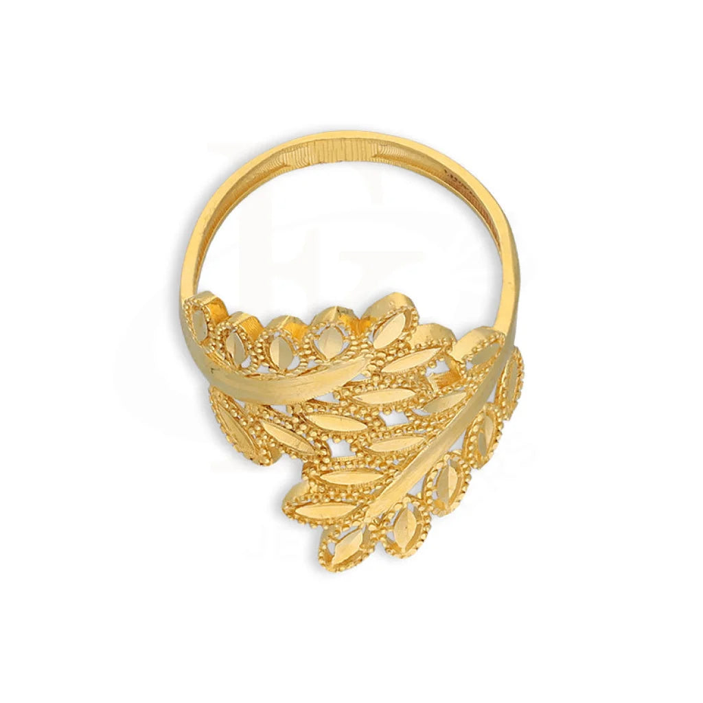 Gold Leaf Shaped Ring 21Kt - Fkjrn21K5608 Rings