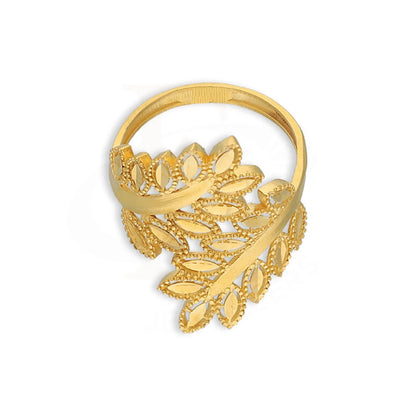 Gold Leaf Shaped Ring 21Kt - Fkjrn21K5608 Rings