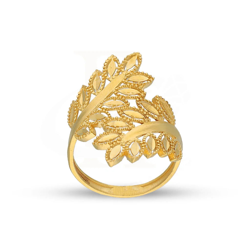 Gold Leaf Shaped Ring 21Kt - Fkjrn21K5608 Rings