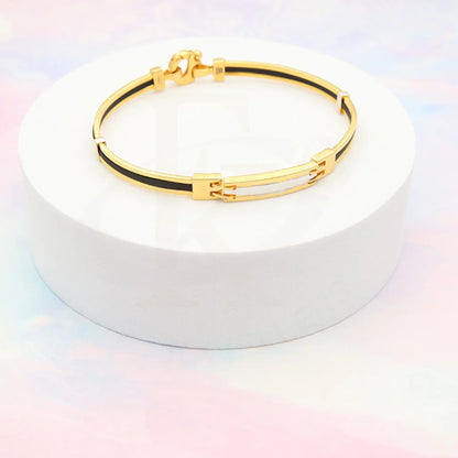 Gold Leather Band Bracelet 22Kt - Fkjbrl22K5028 Bracelets