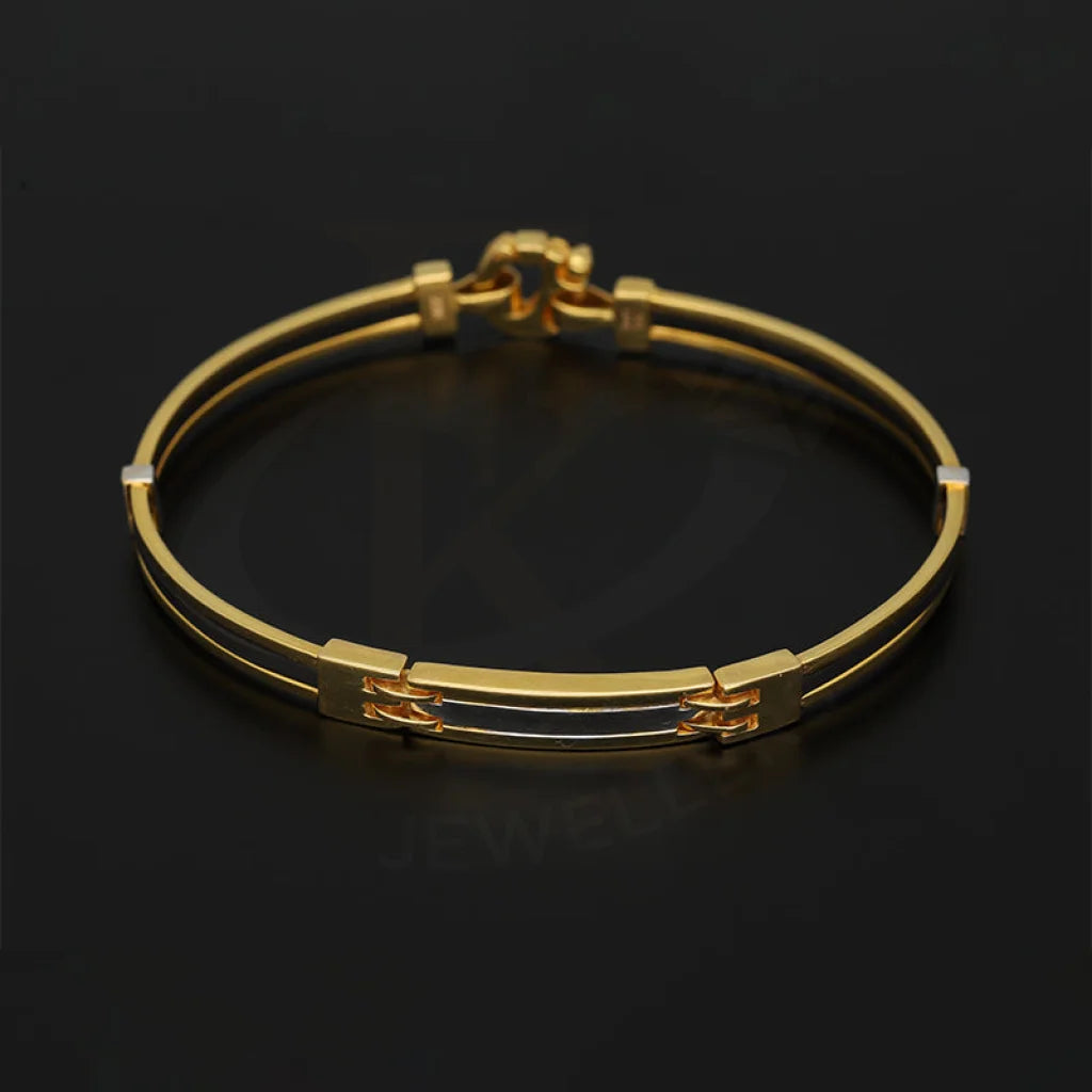 Gold Leather Band Bracelet 22Kt - Fkjbrl22K5028 Bracelets