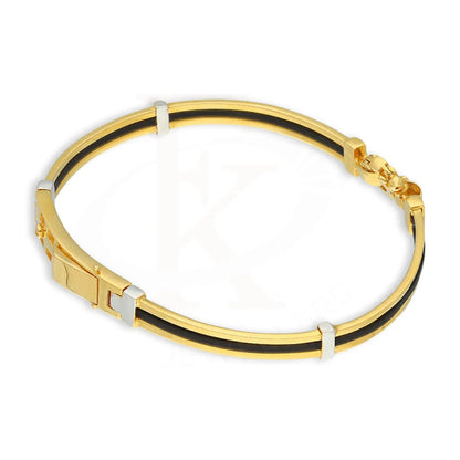 Gold Leather Band Bracelet 22Kt - Fkjbrl22K5029 Bracelets