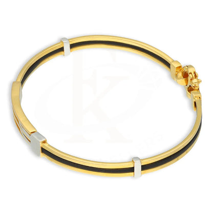 Gold Leather Band Bracelet 22Kt - Fkjbrl22K5030 Bracelets