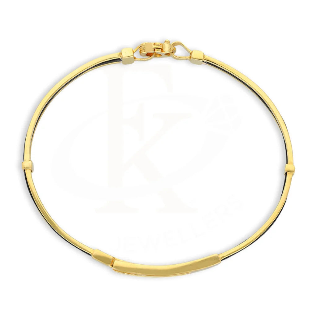 Gold Leather Band Bracelet 22Kt - Fkjbrl22K5031 Bracelets