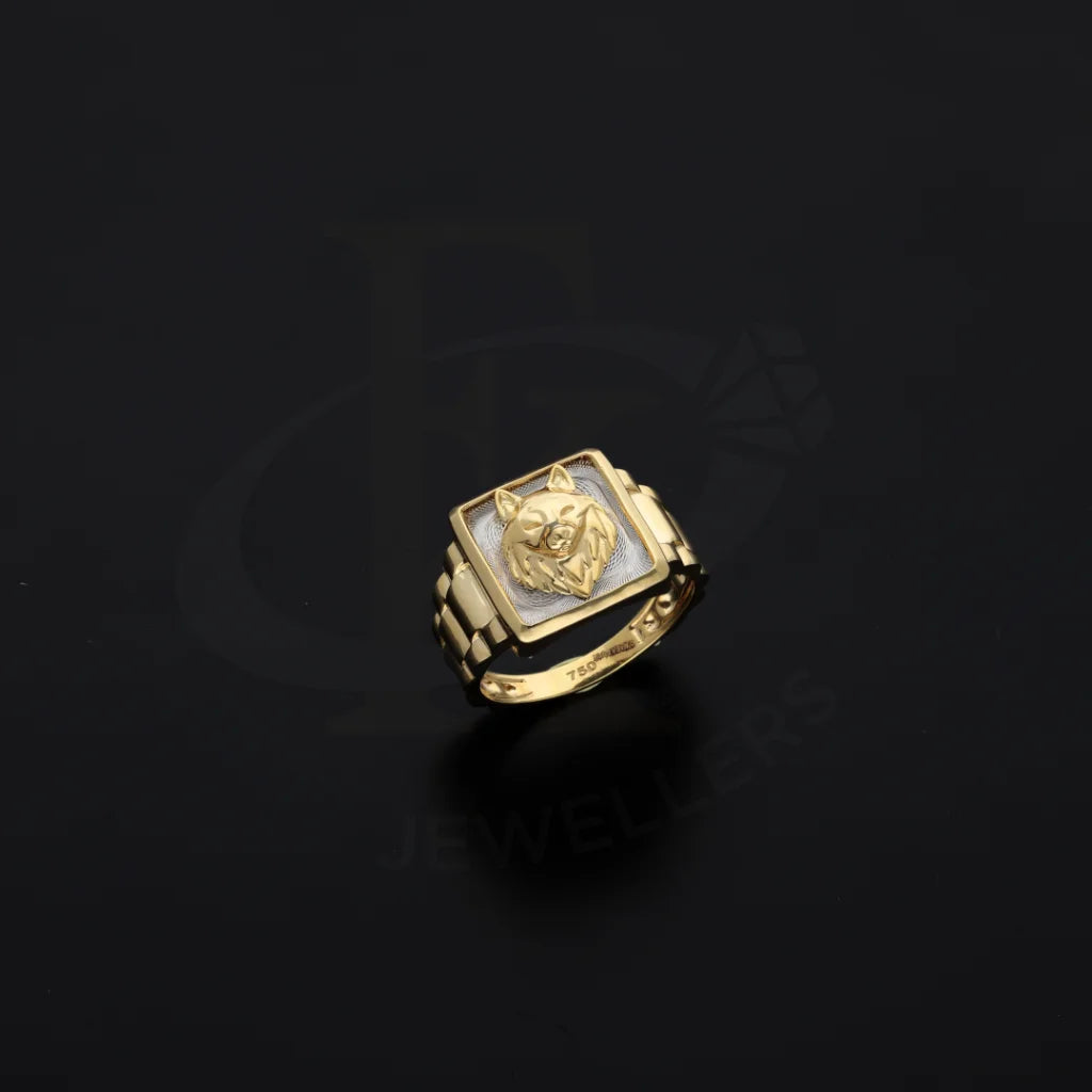 Gold Lion Shaped Watch Ring 18Kt - Fkjrn18K7876 Rings
