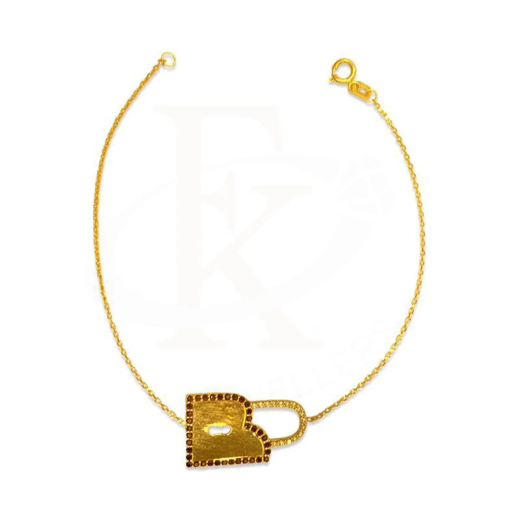 Gold Lock Bracelet 18Kt - Fkjbrl1793 Bracelets