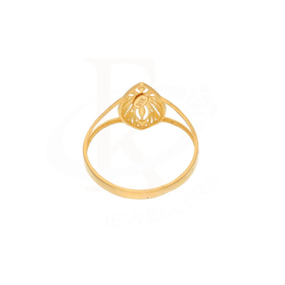 Gold Long Floral Design Ring 21Kt - Fkjrn21Km8555 Rings