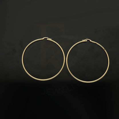 Gold Long Hoop Earrings 18Kt - Fkjern18K1808