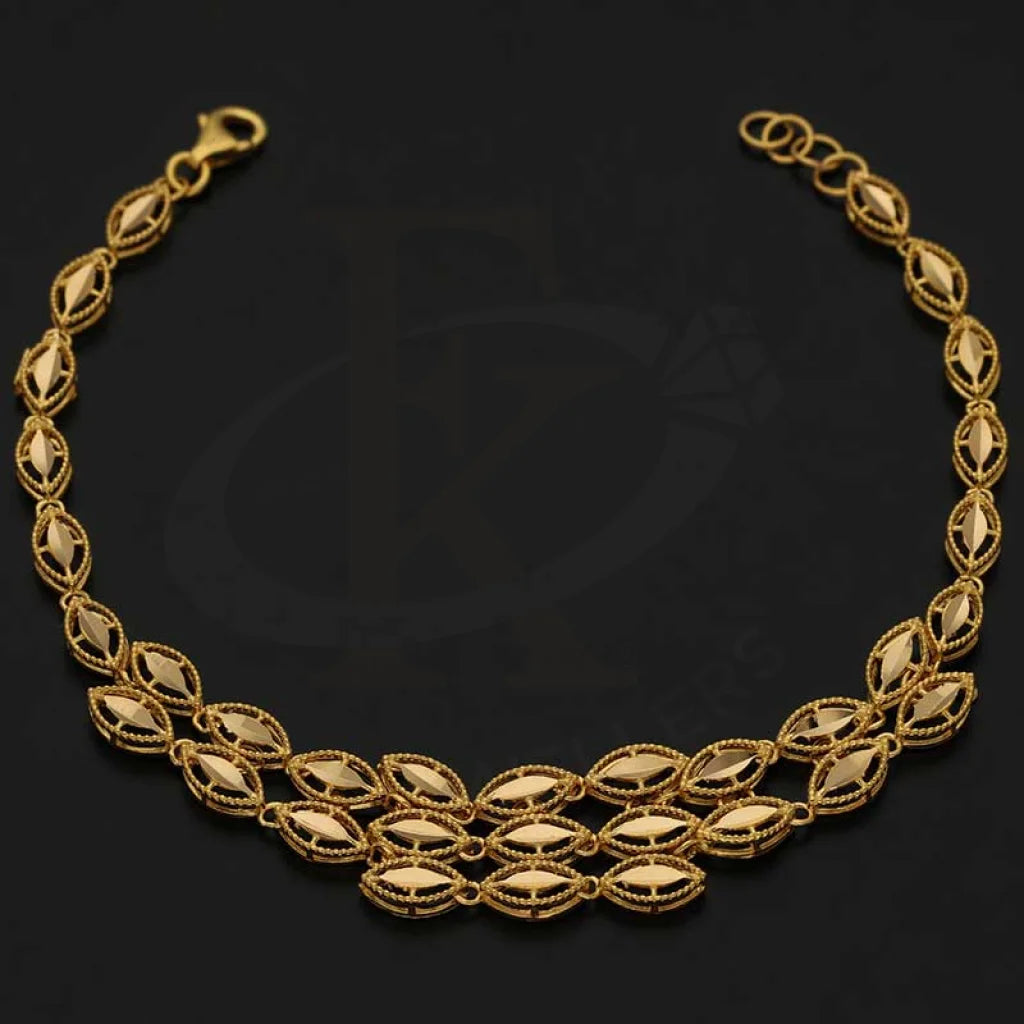 Gold Marquise Shaped Bracelet 22Kt - Fkjbrl22K3013 Bracelets