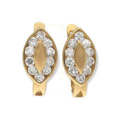 Gold Marquise Shaped Clip Earrings 18Kt - Fkjern18K3178