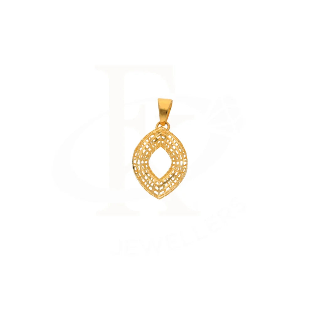 Gold Marquise Shaped Pendant 21Kt - Fkjpnd21Km8420 Pendants