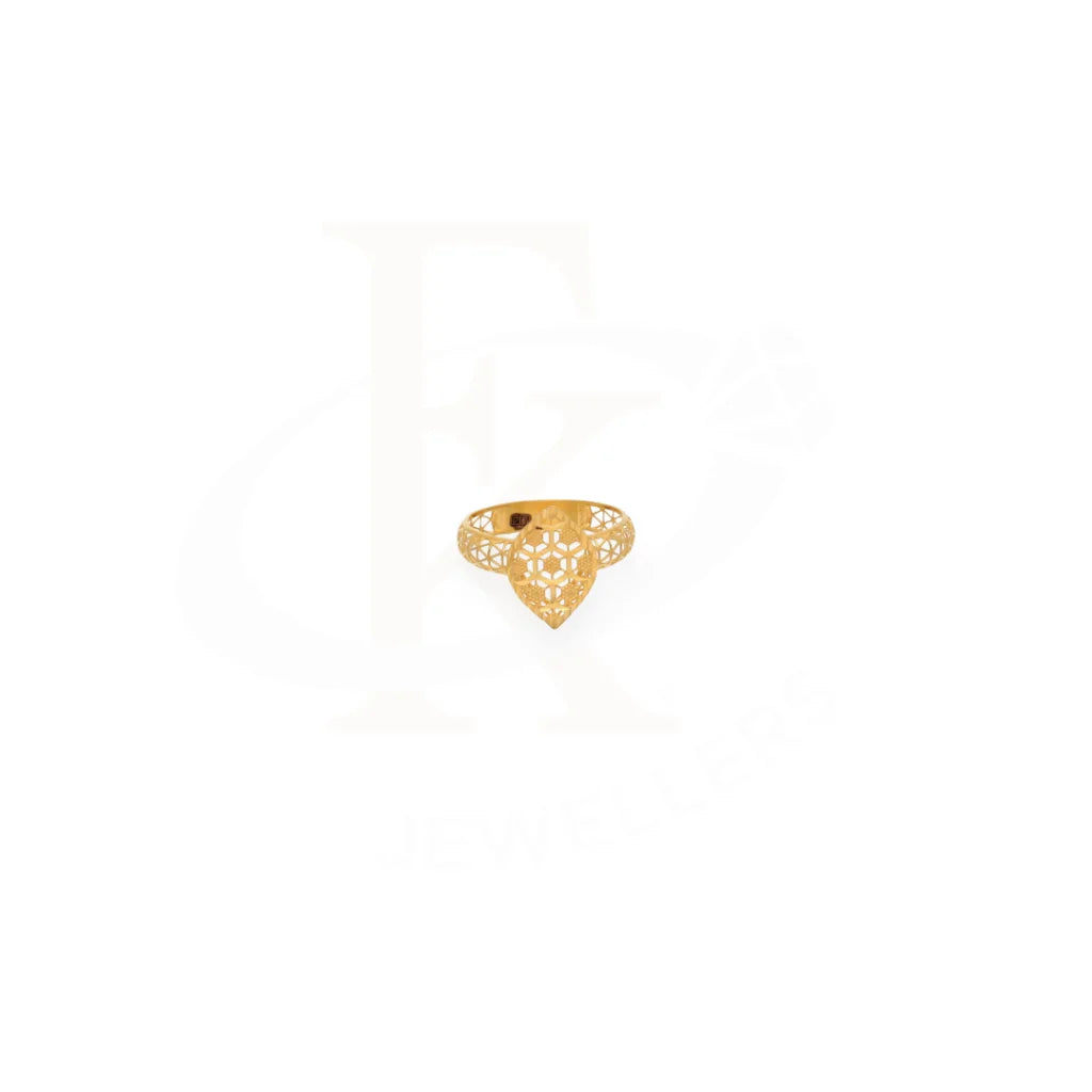 Gold Marquise Shaped Ring 21Kt - Fkjrn21Km7985 Rings