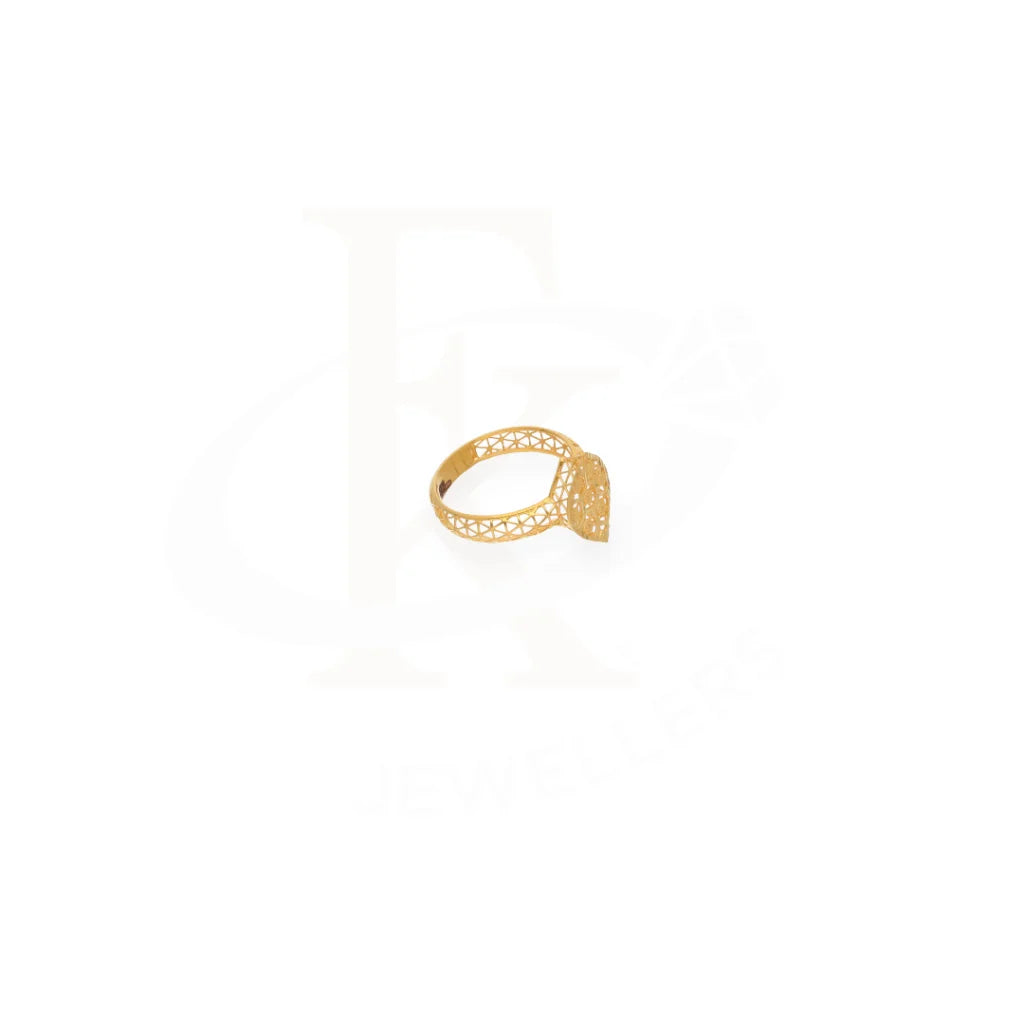 Gold Marquise Shaped Ring 21Kt - Fkjrn21Km7985 Rings