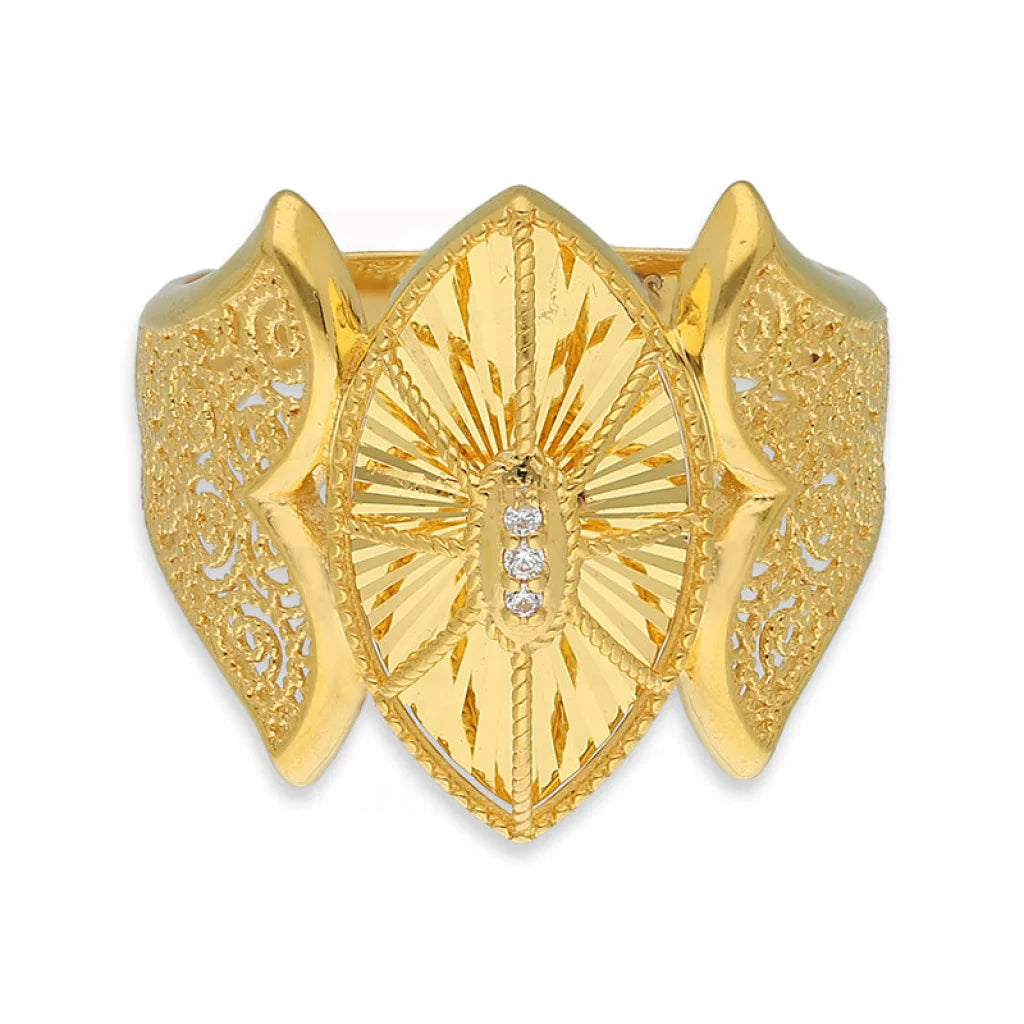 Gold Marquise Shaped Ring 22Kt - Fkjrn22K5143 Rings