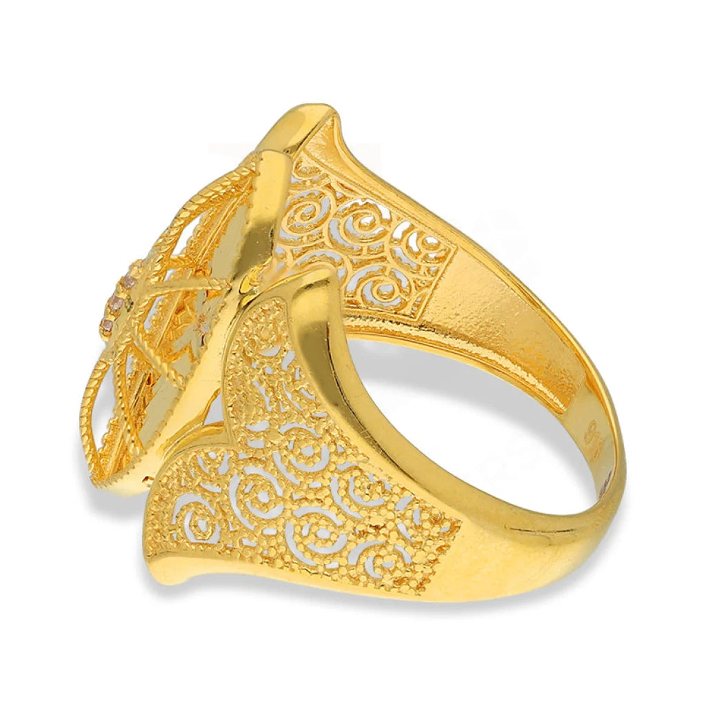 Gold Marquise Shaped Ring 22Kt - Fkjrn22K5143 Rings
