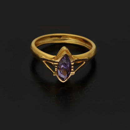 Gold Marquise Shaped Solitaire Baby Ring 22Kt - Fkjrn22K3829 Rings