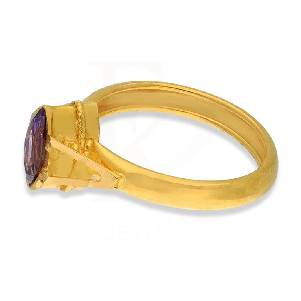 Gold Marquise Shaped Solitaire Baby Ring 22Kt - Fkjrn22K3829 Rings