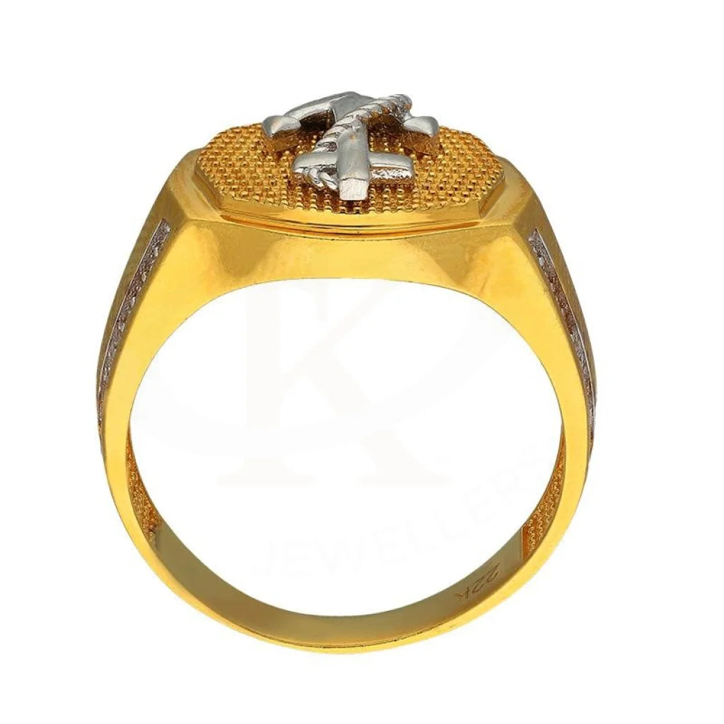 Gold Mens Anchor Ring 22Kt - Fkjrn22K3405 Rings