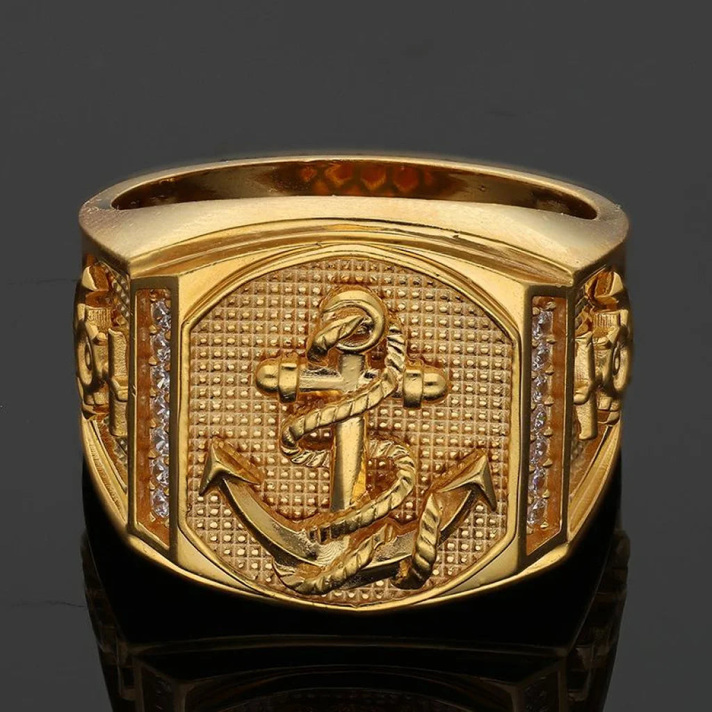 Gold Mens Anchor Ring 22Kt - Fkjrn22K3407 Rings