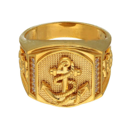 Gold Mens Anchor Ring 22Kt - Fkjrn22K3407 Rings