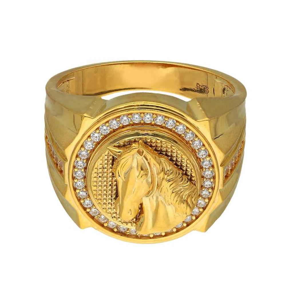 Gold Mens Horse Ring 22Kt - Fkjrn22K3403 Rings