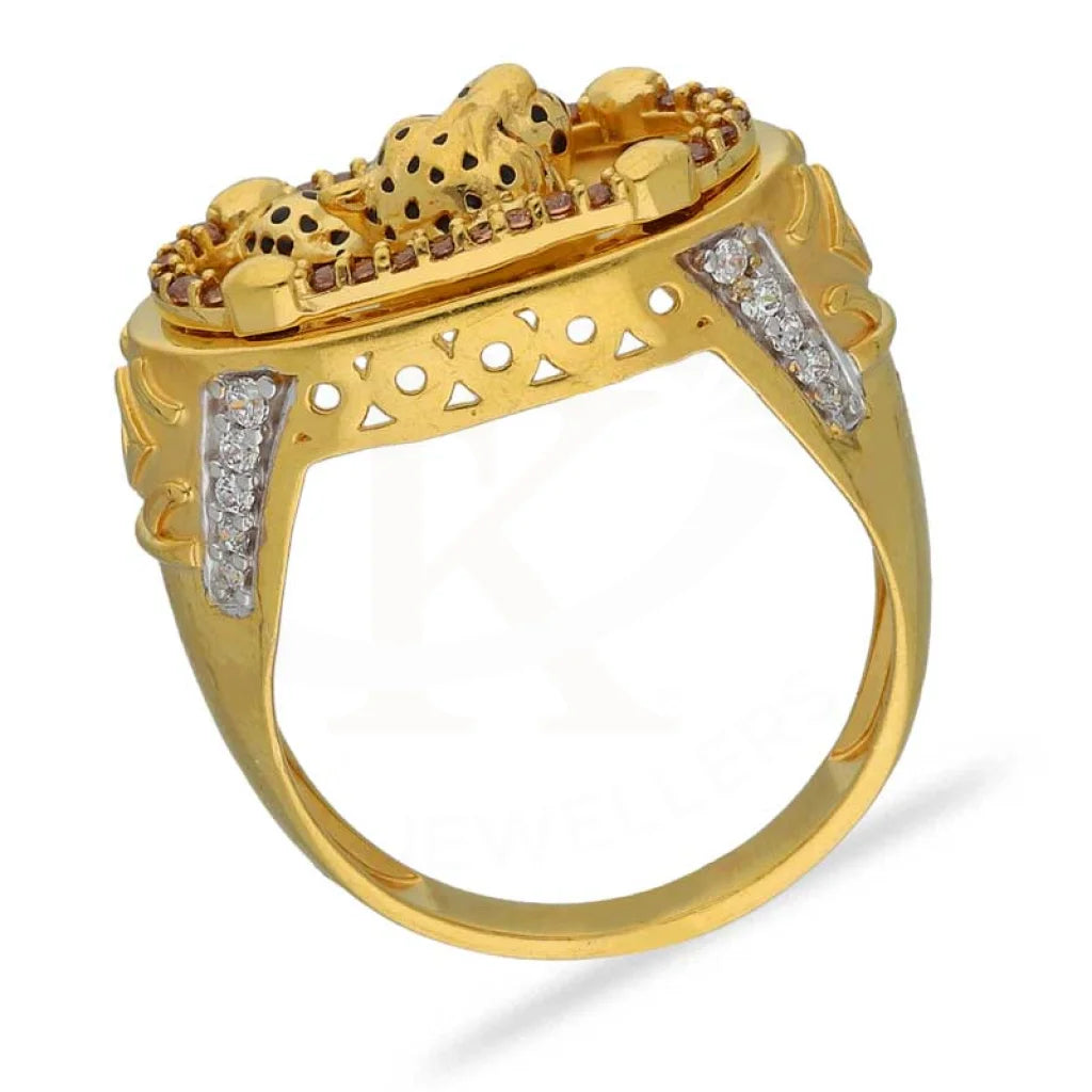 Gold Mens Panther Ring 22Kt - Fkjrn22K3693 Rings