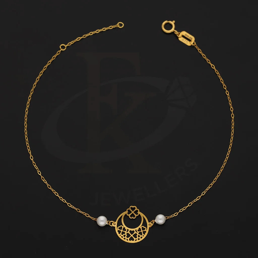 Gold Moon With Flowers Bracelet 21Kt - Fkjbrl21Km5390 Bracelets