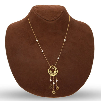 Gold Moon With Hanging Flowers Necklace 21Kt - Fkjnkl21Km5400 Necklaces