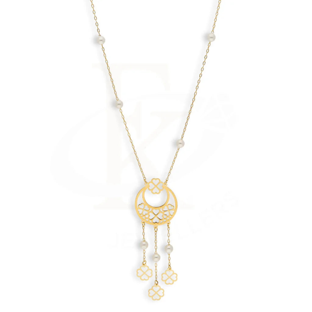 Gold Moon With Hanging Flowers Necklace 21Kt - Fkjnkl21Km5400 Necklaces