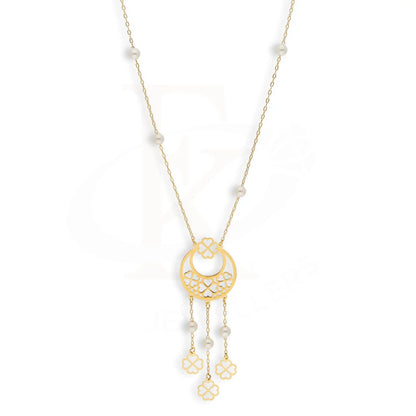 Gold Moon With Hanging Flowers Necklace 21Kt - Fkjnkl21Km5400 Necklaces