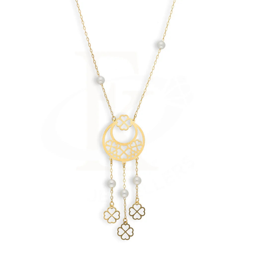 Gold Moon With Hanging Flowers Necklace 21Kt - Fkjnkl21Km5400 Necklaces