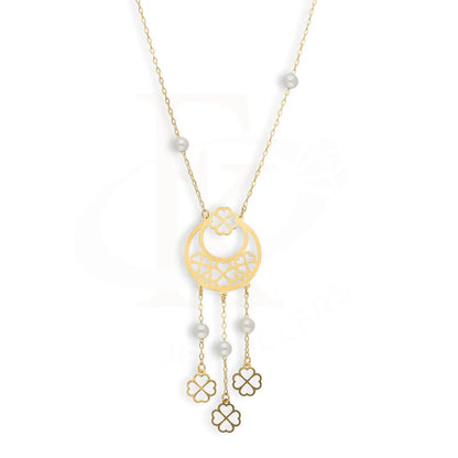 Gold Moon With Hanging Flowers Necklace 21Kt - Fkjnkl21Km5400 Necklaces