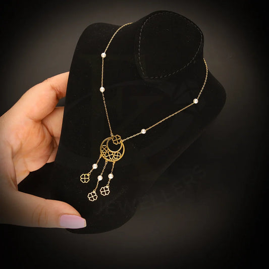 Gold Moon With Hanging Flowers Necklace 21Kt - Fkjnkl21Km5400 Necklaces