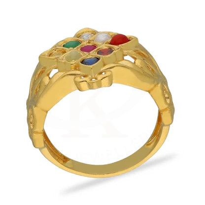 Gold Navratna Ring 22Kt - Fkjrn22K3695 Rings