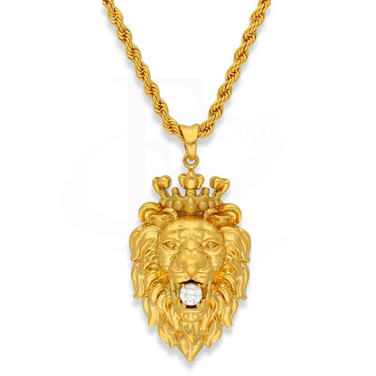 Gold Necklace (Chain With 3D Lion Head Pendant) 22Kt - Fkjnkl22K3159 Necklaces