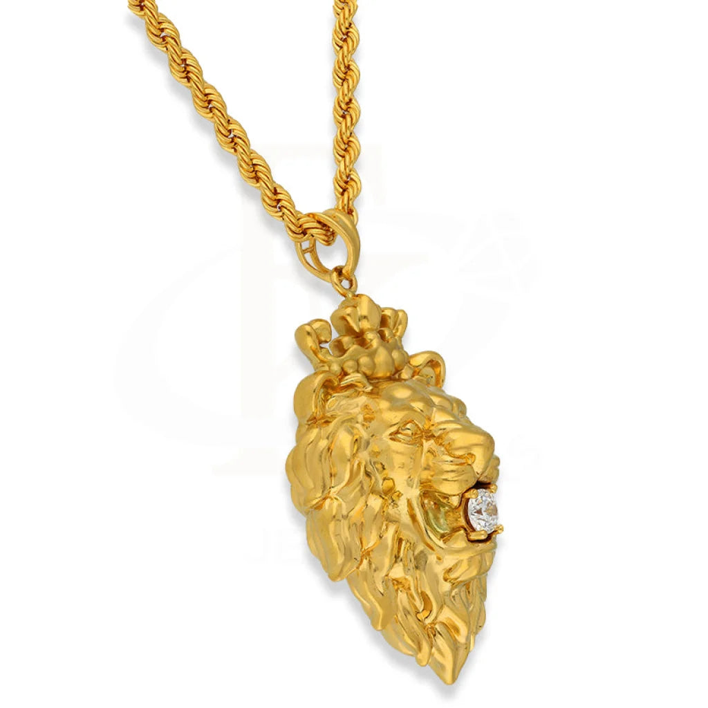 Gold Necklace (Chain With 3D Lion Head Pendant) 22Kt - Fkjnkl22K3159 Necklaces