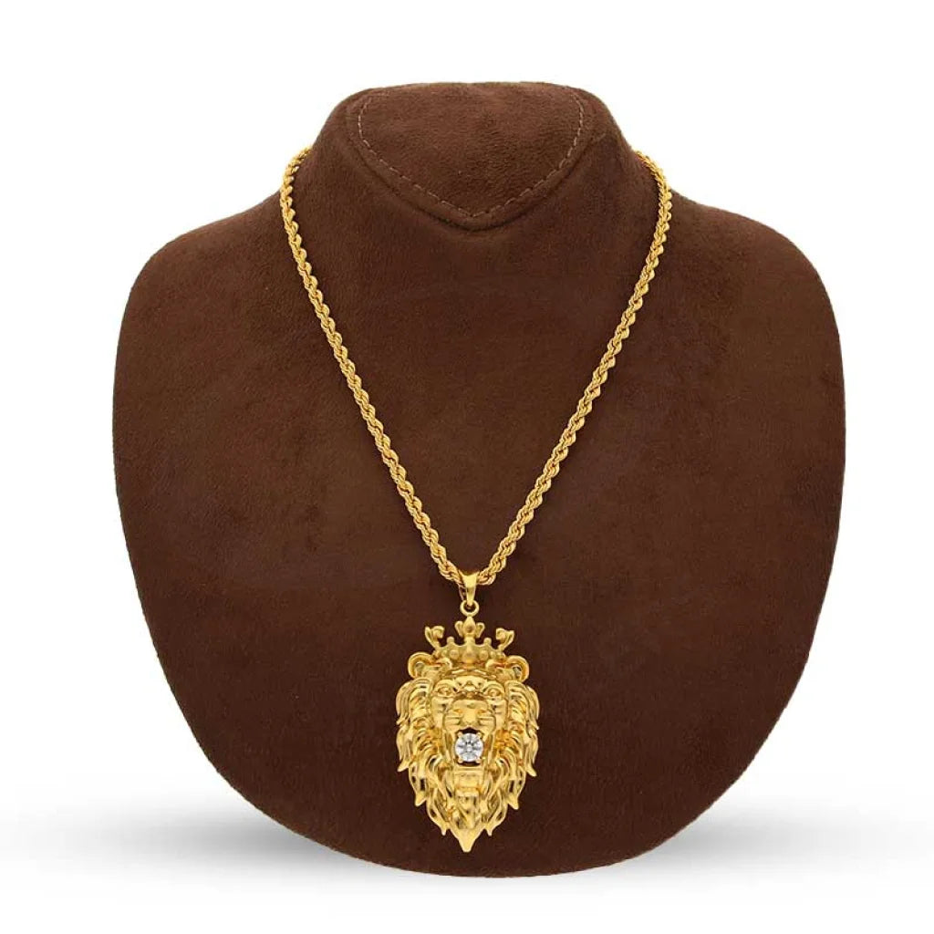 Gold Necklace (Chain With 3D Lion Head Pendant) 22Kt - Fkjnkl22K3159 Necklaces