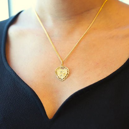 Buy Online Gold Necklace Chain With Allah Name in Heart Shaped