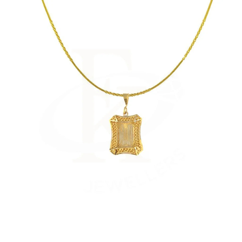 Gold Necklace (Chain With Allah Pendant) 22Kt - Fkjnkl1591 Necklaces