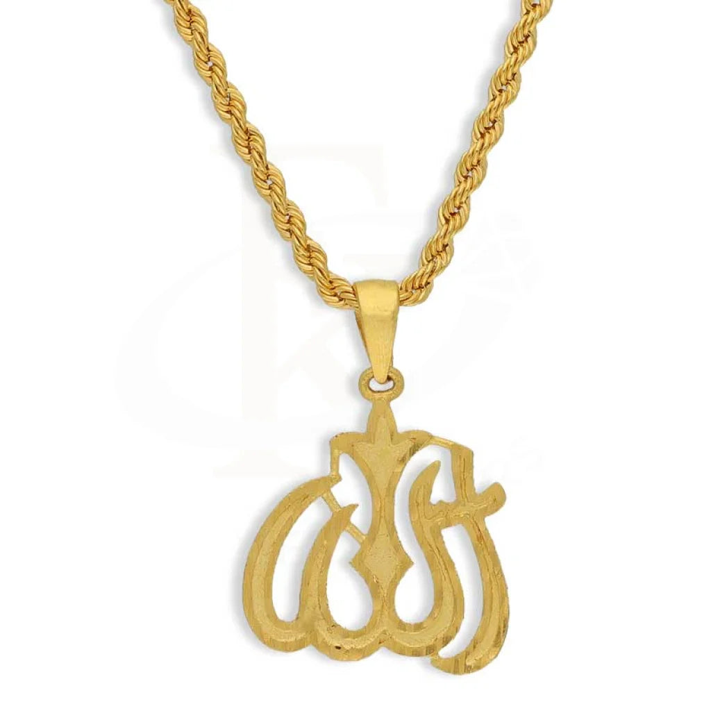 Gold Necklace (Chain With Allah Pendant) 22Kt - Fkjnkl22K2743 4.890 Grams Necklaces