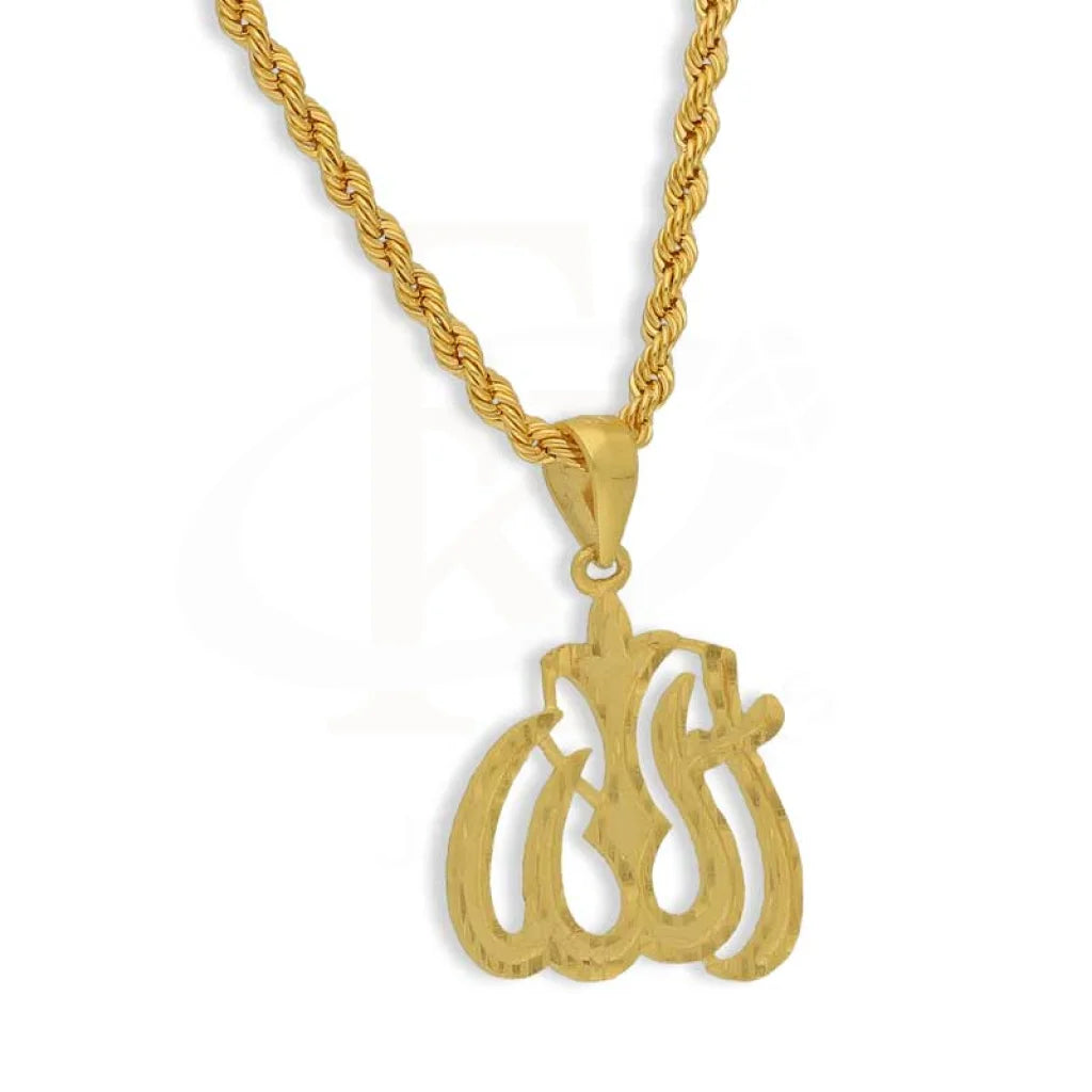 Gold Necklace (Chain With Allah Pendant) 22Kt - Fkjnkl22K2743 Necklaces