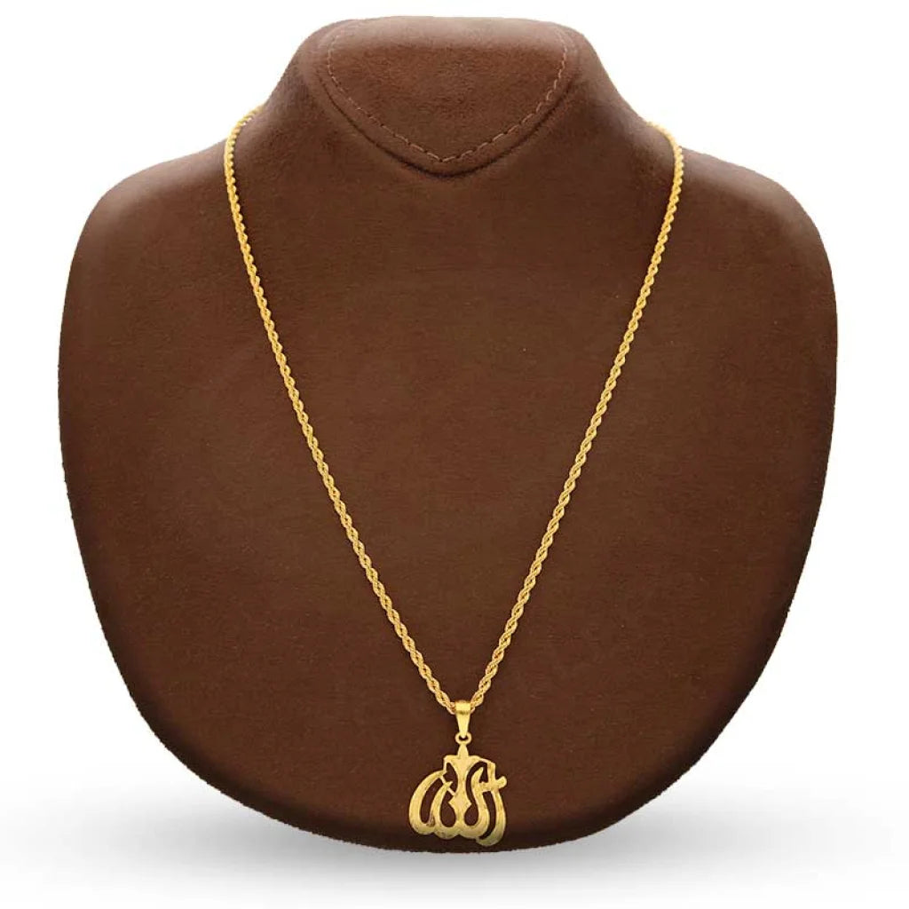 Gold Necklace (Chain With Allah Pendant) 22Kt - Fkjnkl22K2743 Necklaces