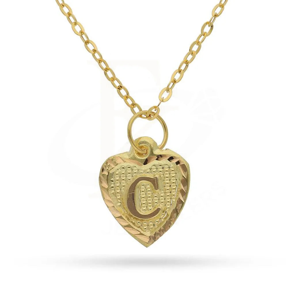 Gold Necklace (Chain With Alphabet Pendant) 18Kt - Fkjnkl1452 C Necklaces
