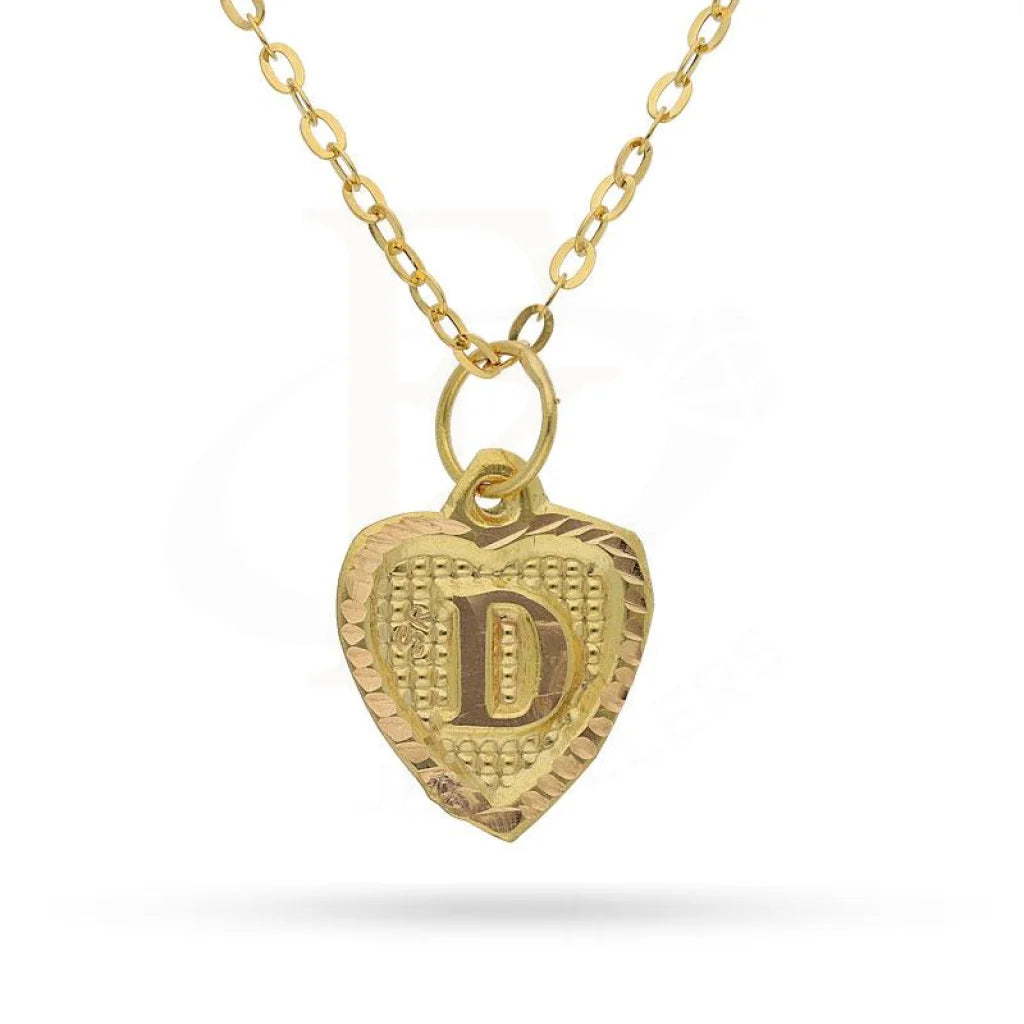 Gold Necklace (Chain With Alphabet Pendant) 18Kt - Fkjnkl1452 D Necklaces