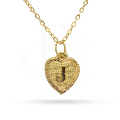 Gold Necklace (Chain With Alphabet Pendant) 18Kt - Fkjnkl1452 J Necklaces