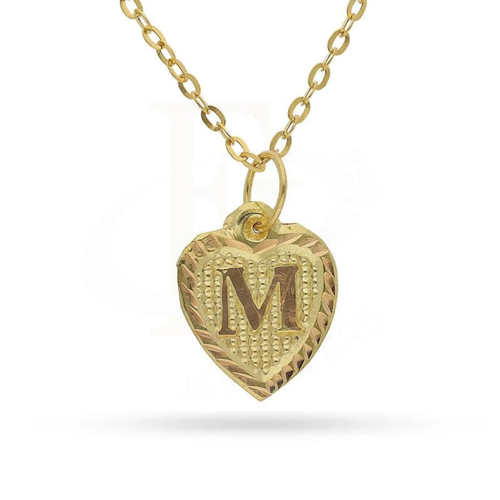 Gold Necklace (Chain With Alphabet Pendant) 18Kt - Fkjnkl1452 M Necklaces